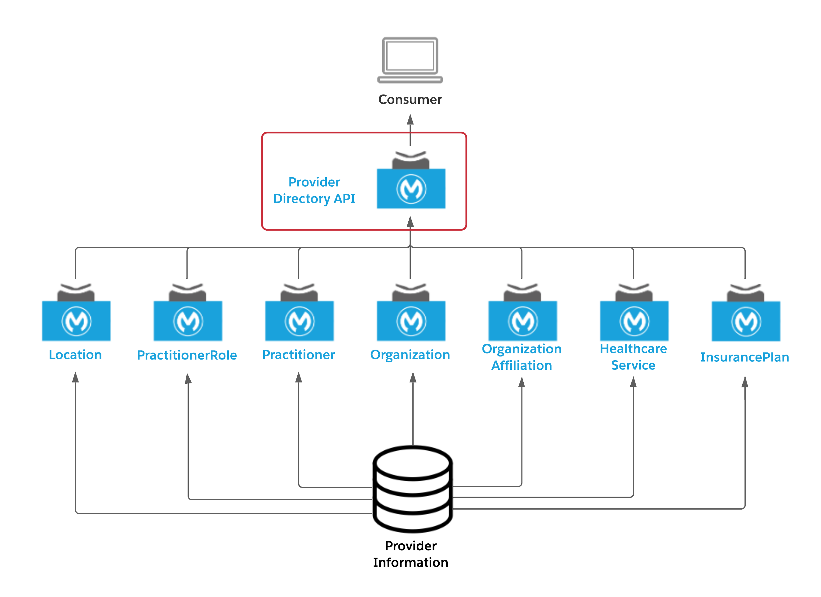 API Led diagram for Provider Directory API