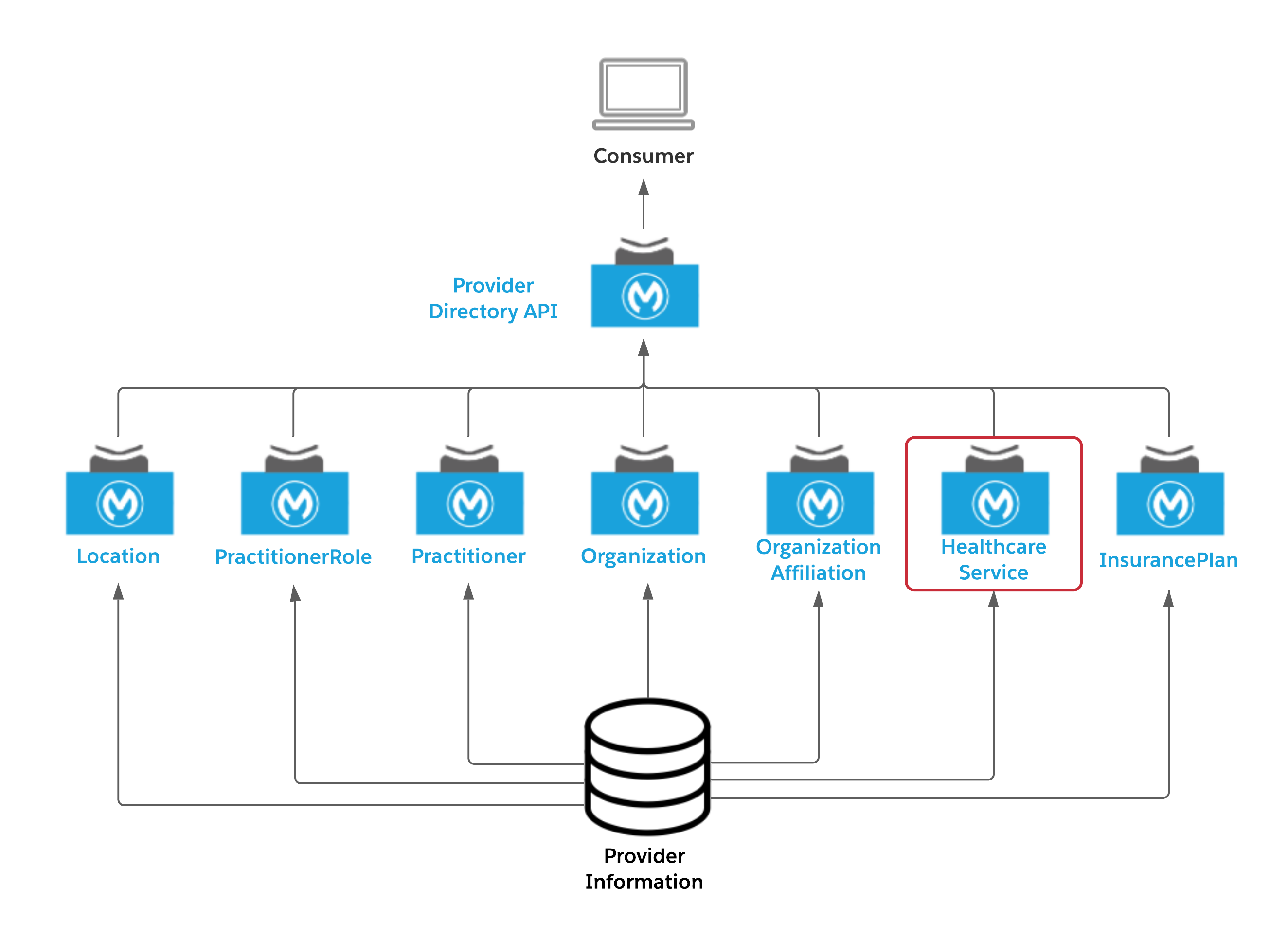 API Led diagram for Healthcare Service API