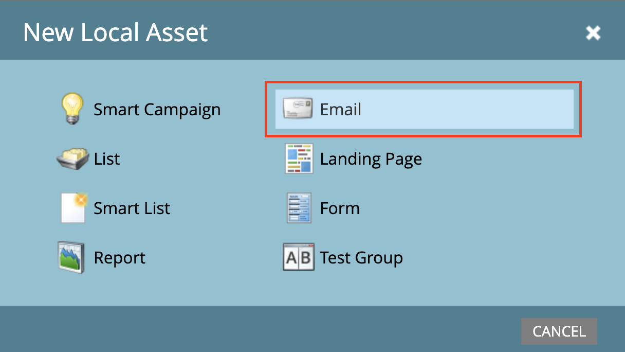 Create a New Email Template screenshot