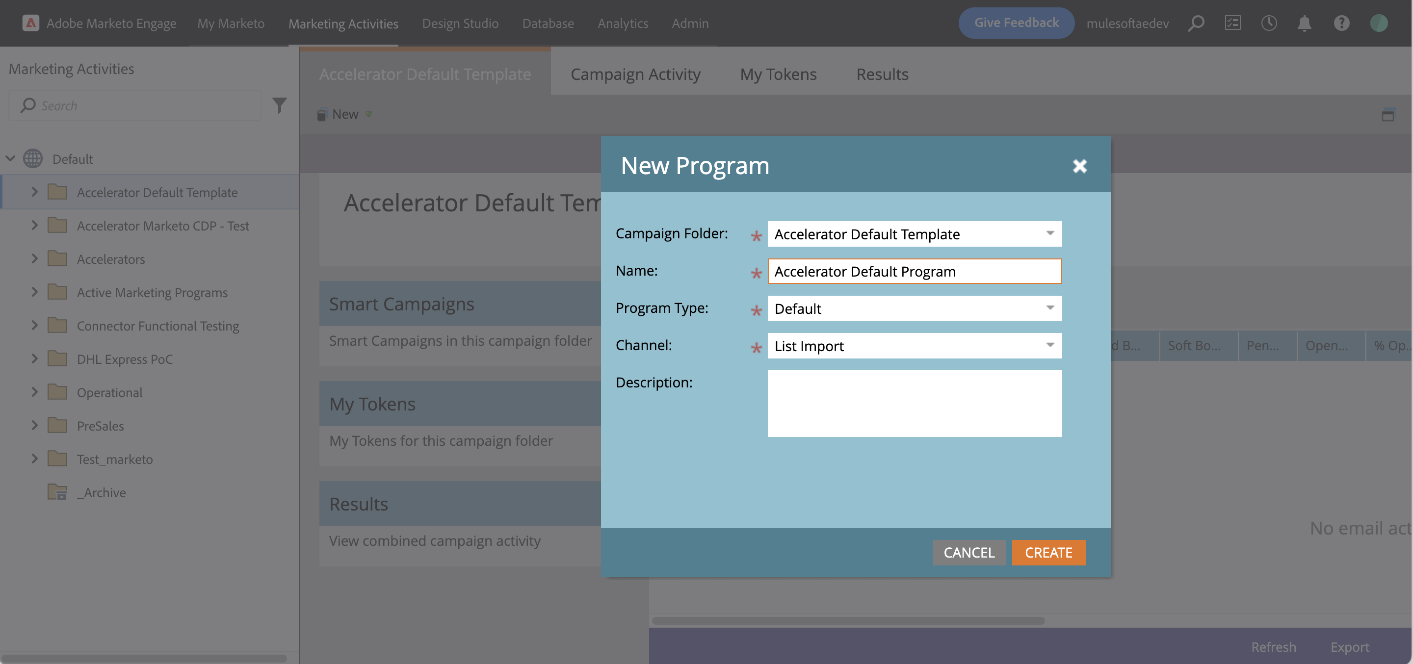 Create a New Program Folder screenshot